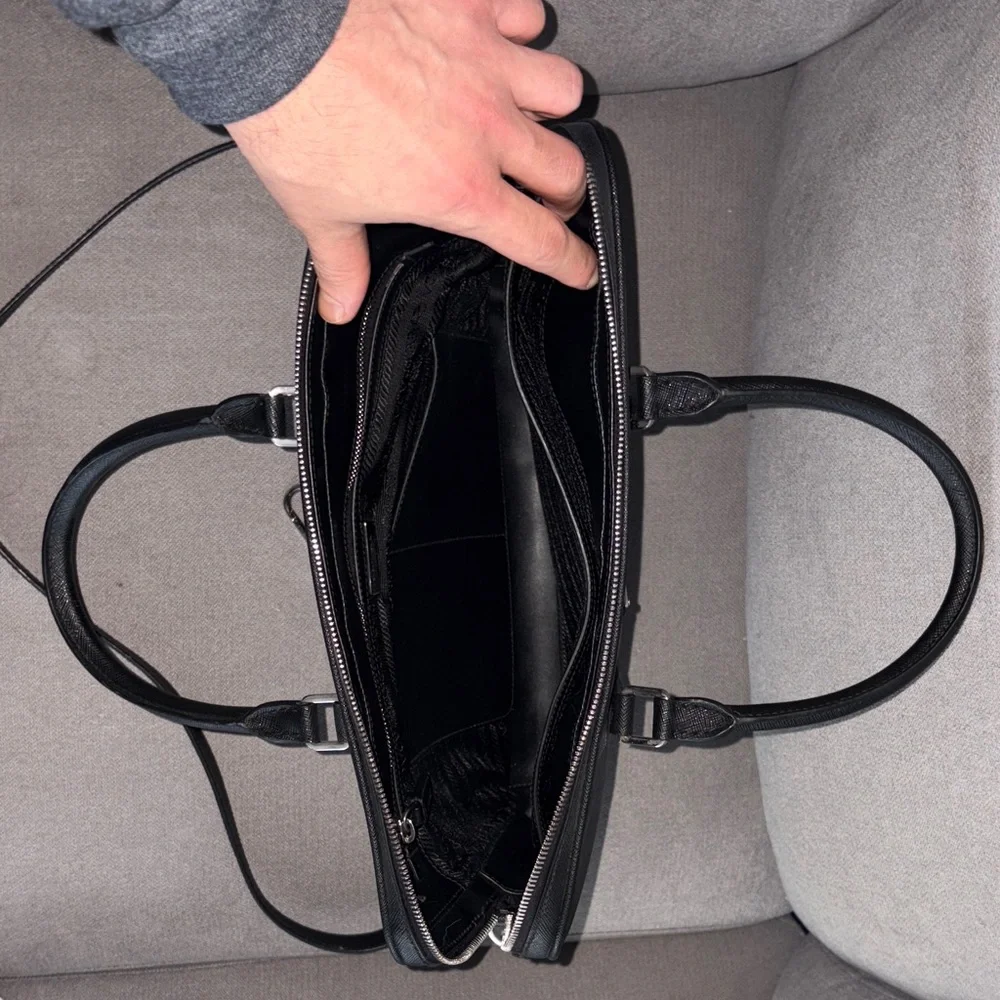 Prada Black Saffiano Leather Business Briefcase